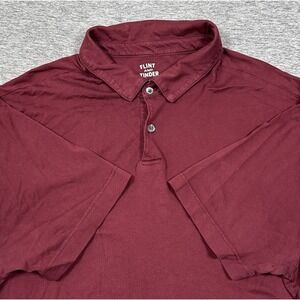 Flint and Tinder Polo Shirt Mens XL Burgundy Short Sleeve Supima Cotton USA Made